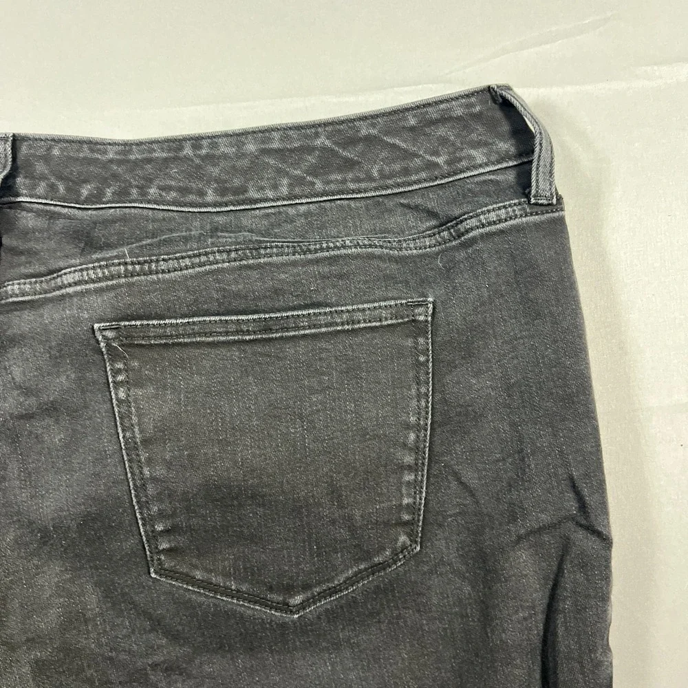 St John's Bay Jeans Womens 24W Black Denim Cotton Stretch High Rise Straight Leg